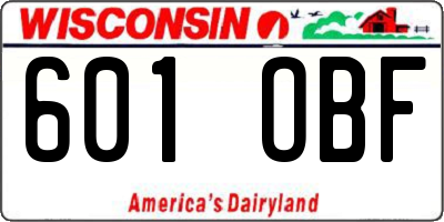 WI license plate 601OBF