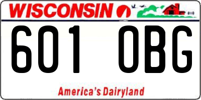 WI license plate 601OBG