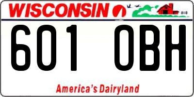 WI license plate 601OBH