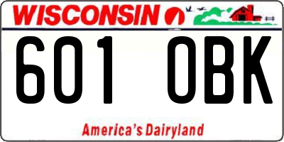 WI license plate 601OBK