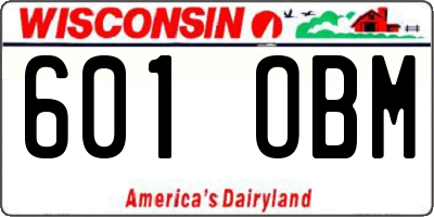 WI license plate 601OBM