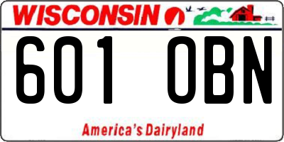 WI license plate 601OBN