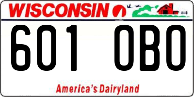 WI license plate 601OBO