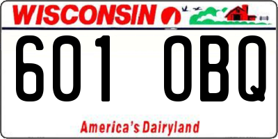 WI license plate 601OBQ