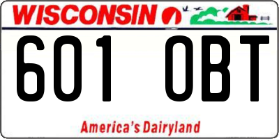 WI license plate 601OBT