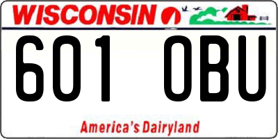 WI license plate 601OBU