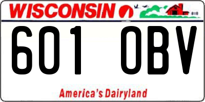 WI license plate 601OBV