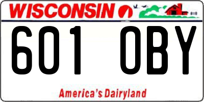 WI license plate 601OBY