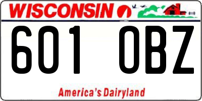 WI license plate 601OBZ