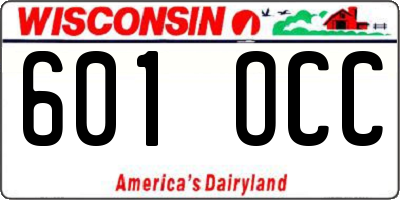 WI license plate 601OCC