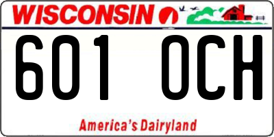 WI license plate 601OCH