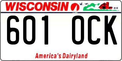 WI license plate 601OCK
