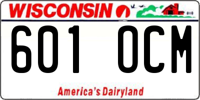 WI license plate 601OCM