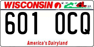 WI license plate 601OCQ