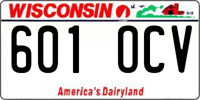 WI license plate 601OCV