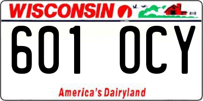 WI license plate 601OCY