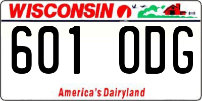 WI license plate 601ODG