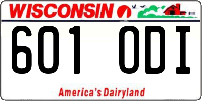 WI license plate 601ODI