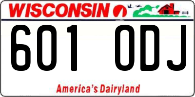 WI license plate 601ODJ