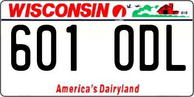 WI license plate 601ODL