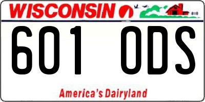 WI license plate 601ODS