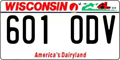 WI license plate 601ODV