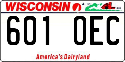 WI license plate 601OEC