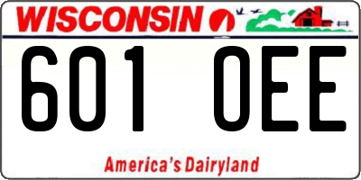 WI license plate 601OEE