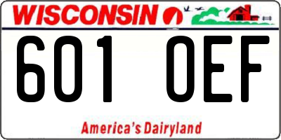 WI license plate 601OEF