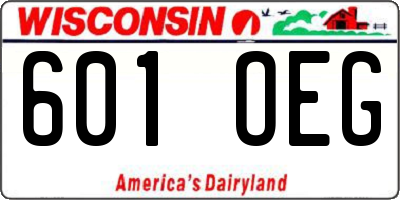 WI license plate 601OEG