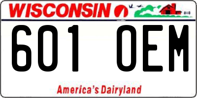 WI license plate 601OEM