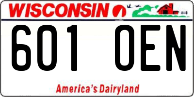 WI license plate 601OEN