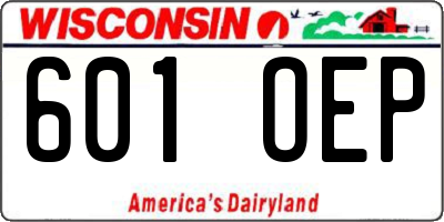 WI license plate 601OEP