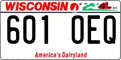 WI license plate 601OEQ