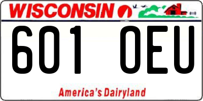 WI license plate 601OEU