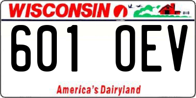 WI license plate 601OEV
