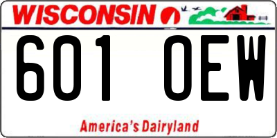 WI license plate 601OEW
