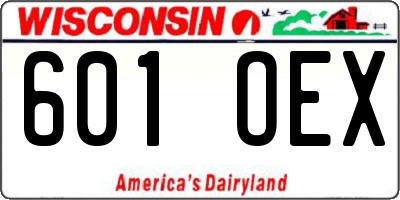 WI license plate 601OEX