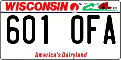 WI license plate 601OFA