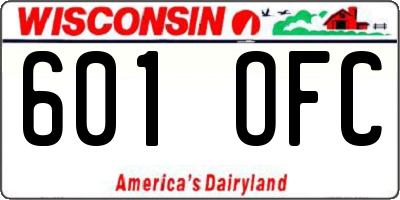 WI license plate 601OFC