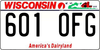 WI license plate 601OFG