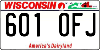 WI license plate 601OFJ