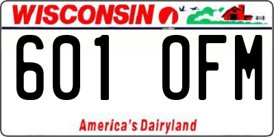 WI license plate 601OFM