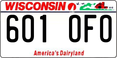 WI license plate 601OFO