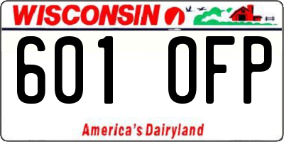 WI license plate 601OFP