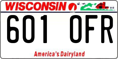 WI license plate 601OFR