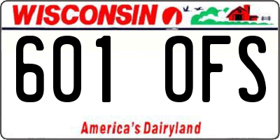 WI license plate 601OFS