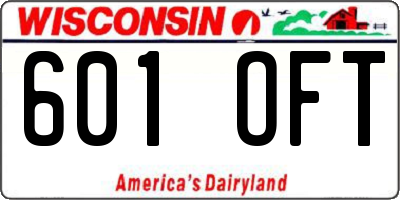 WI license plate 601OFT