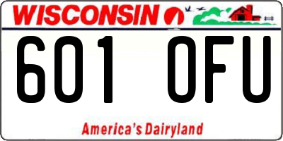 WI license plate 601OFU
