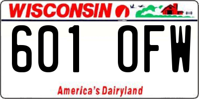 WI license plate 601OFW